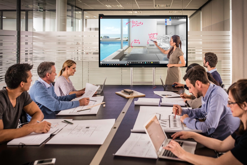 Office Enjoying Productivity with an Interactive Display