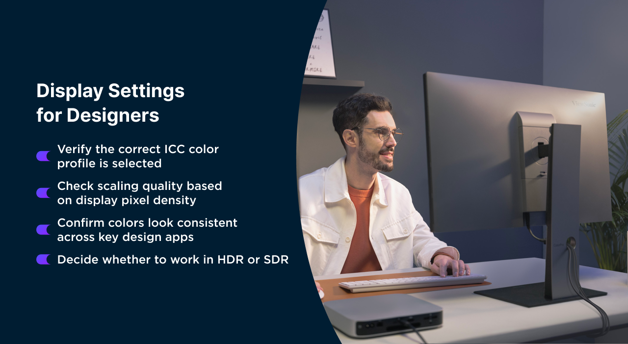 Mac with external monitors used for professional design work