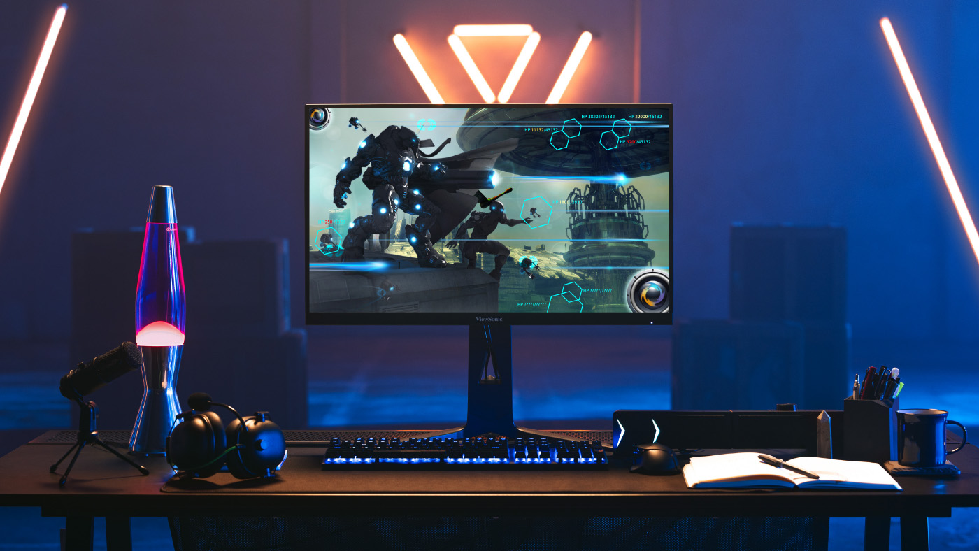 ViewSonic monitor in gaming setup.