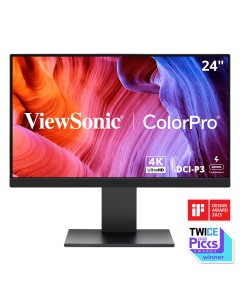 ViewSonic 24" ColorPro™ 4K UHD Mac-Compatible Monitor with 100W Thunderbolt 4, USB C, and DCI-P3 Color Gamut | VP2488-4K
