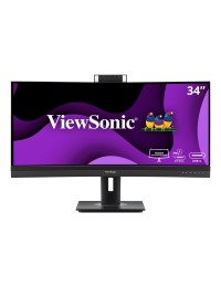 ViewSonic 34" UWQHD Curved Video Conferencing Monitor with Windows Hello Compatible IR Webcam, 100W USB-C, RJ45 | VG3457CV