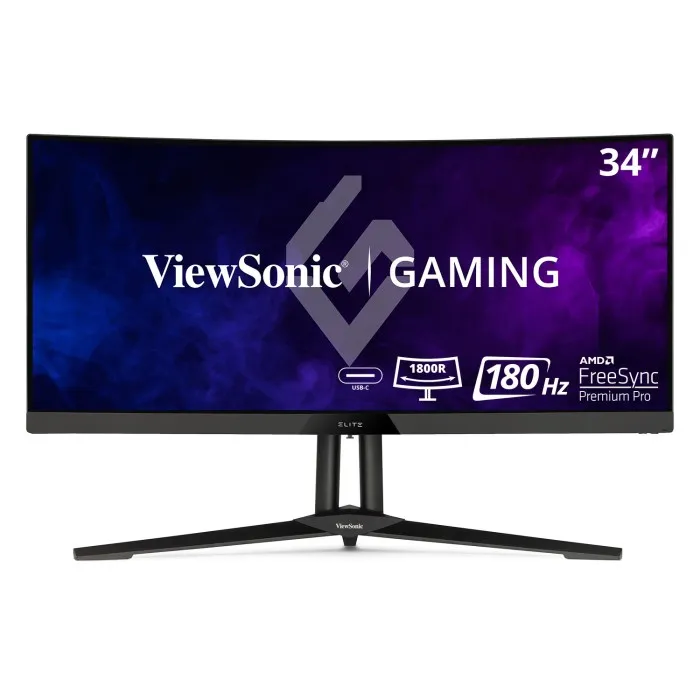 ViewSonic XG340C-2K 34 21:9 1000R Curved 1440p 1ms 180Hz Gaming Monitor  with USB-C