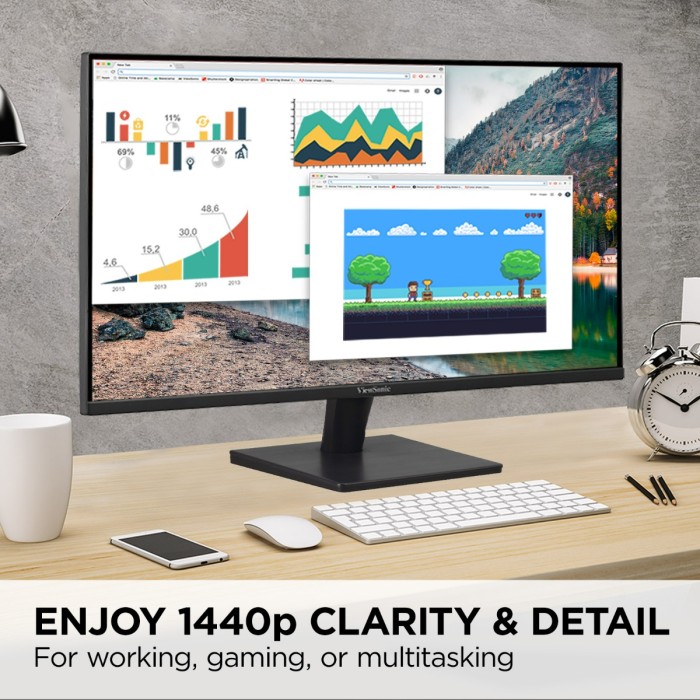 ViewSonic VA2715-2K-MHD モニター　ゲーミング　ワイド ViewSonic VA2715-2K-MHD 27 Inch | 2560x1440 | MVA Panel | Home