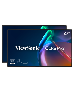 VP2768A_H2 - 27" ColorPro™ 1440p Dual Pack Head-Only IPS Docking Monitors with 90W USB-C and Daisy Chain