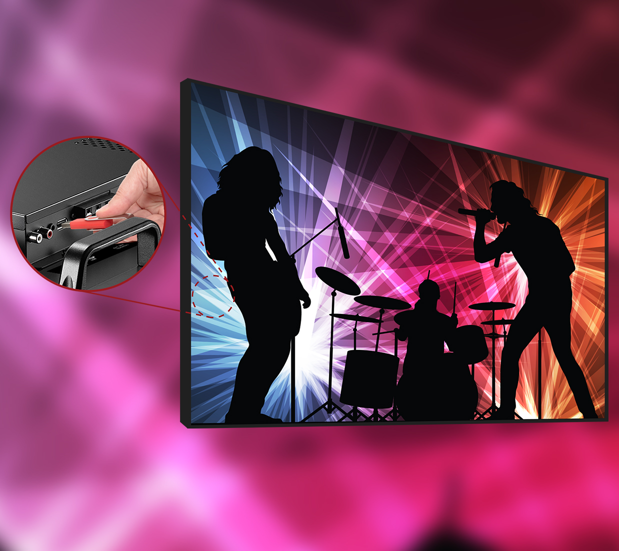 Integrated USB Multimedia Player, USB Photos, music & video