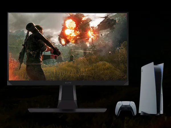 videojuego con imagen de fuerzas especiales vigilando una ciudad devastada en 4K UHD y 120Hz