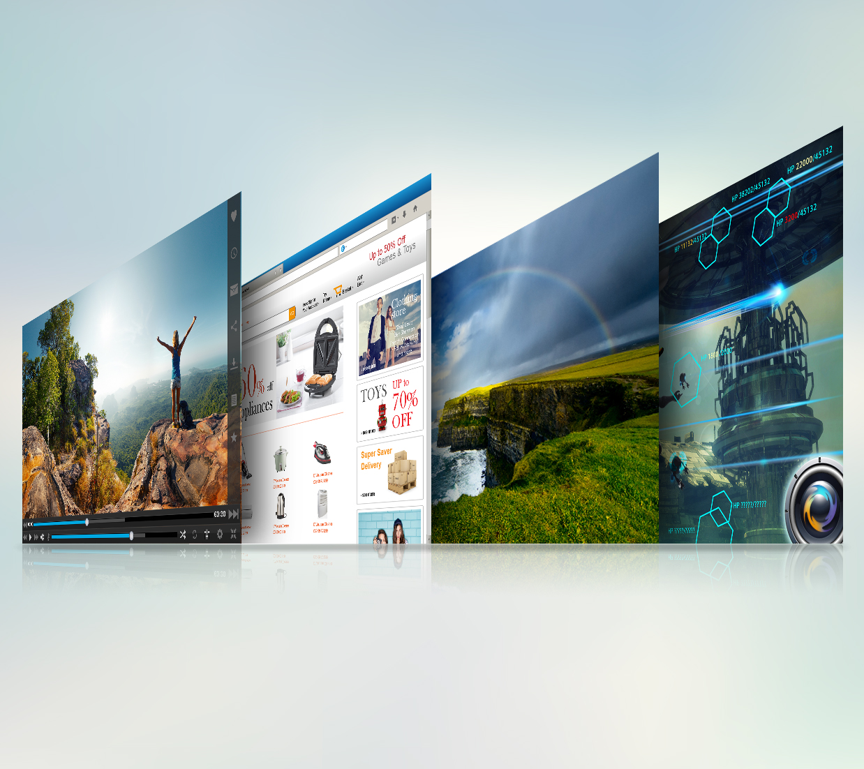 4 HDMI Inputs, Hi-Def Images & sound