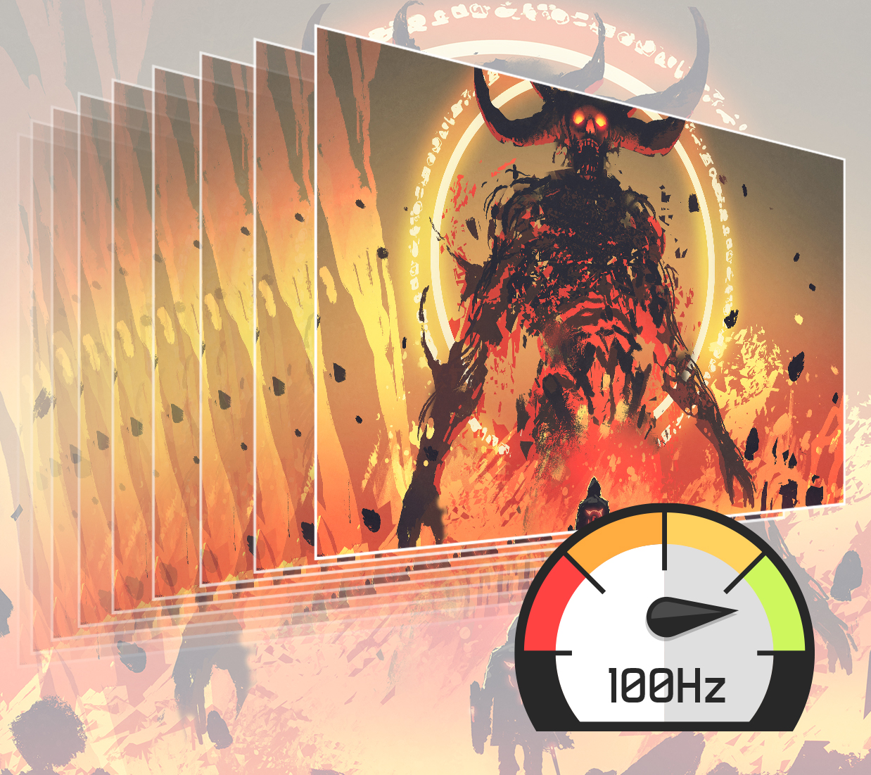 100Hz Refresh Rate, 100 Frames per second, Smooth Graphics & Videos