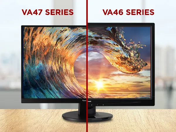 graphic showing 22% larger viewable screen in a chassis only 7% larger than the VA2246mh-LED