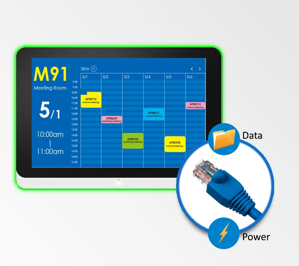 power and data over one RJ45 Ethernet cable connection