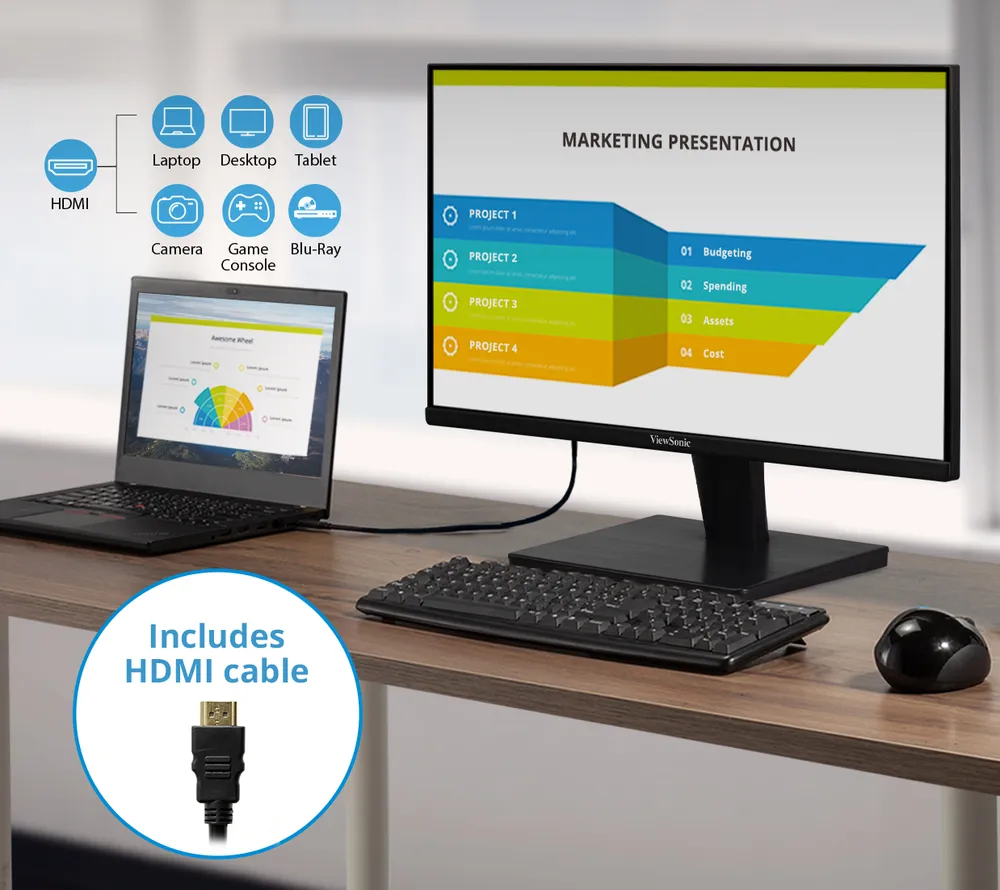 laptop connected to monitor via hdmi