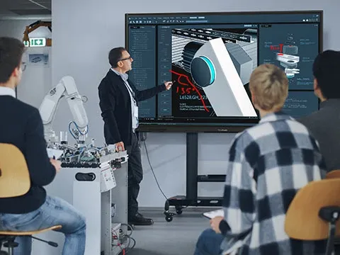 slot in pc modules in front of a viewboard display