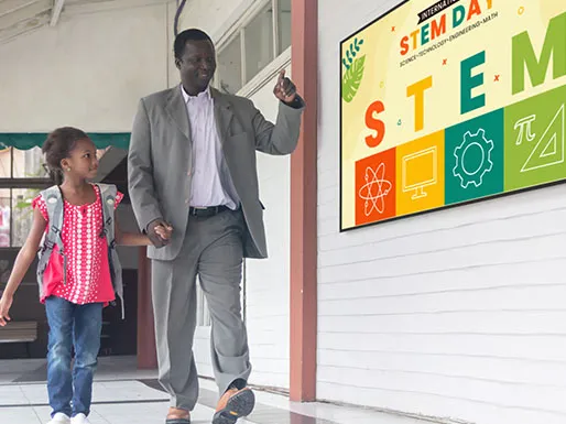 CDE31 displaying marketing content in a clothing store