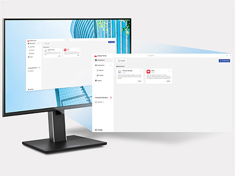 Monitor showing ViewSonic Display Portal screen