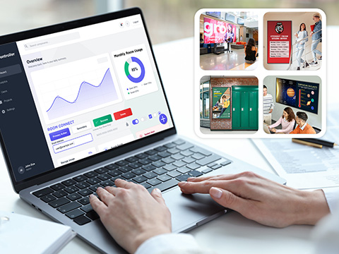 IT person using AV control systems to control and manage deployments 