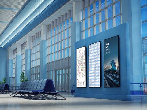 Teacher teaching a classroom from a podium using the ViewSonic ID2456-4K