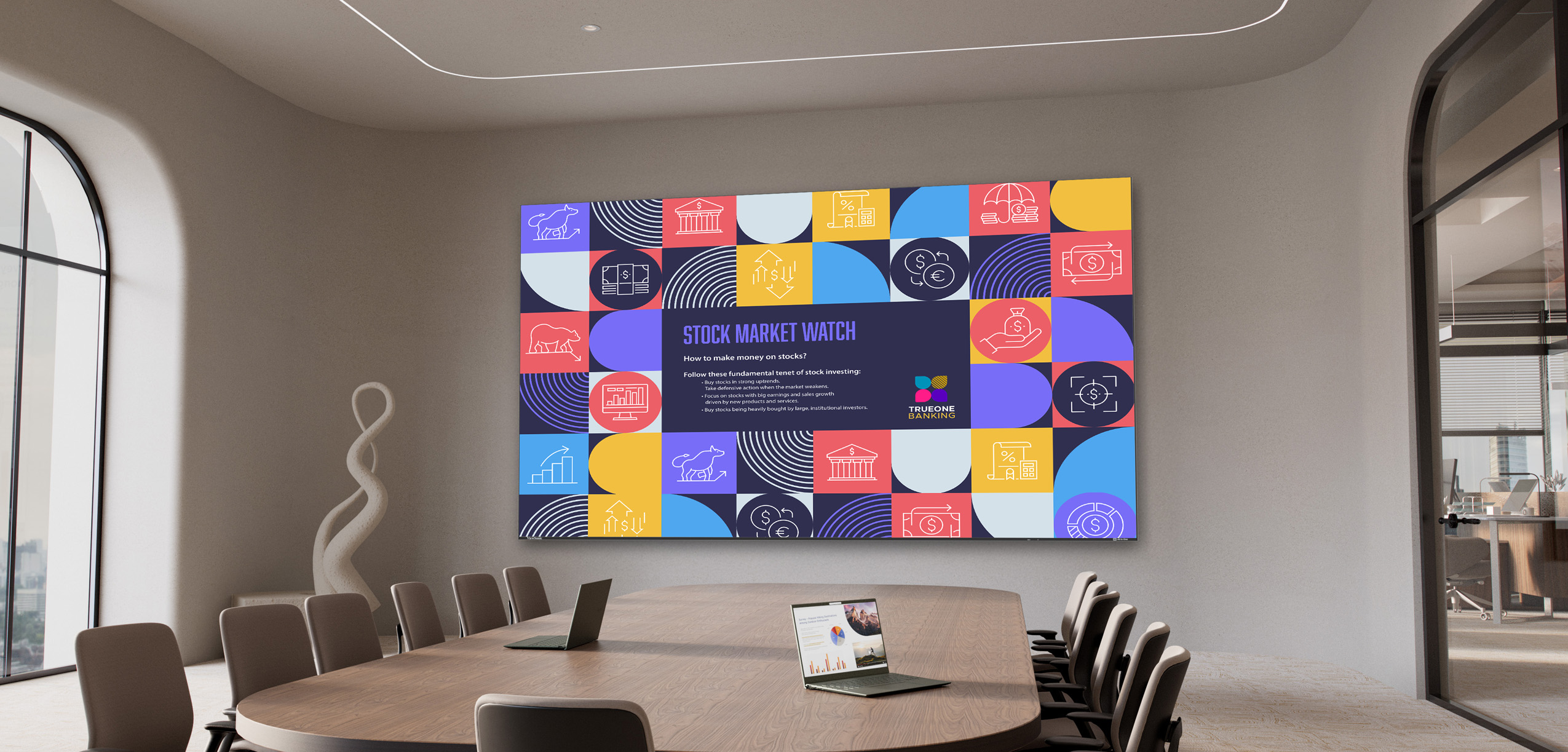 Màn hình ViewSonic Direct View LED 136 inch trong phòng họp hội đồng quản trị
