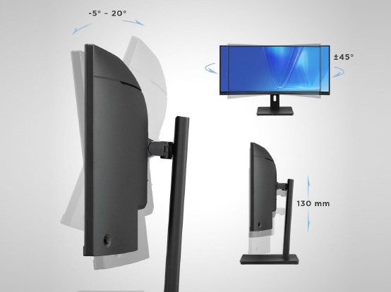 a man using photo editing software on an ultrtrawide display