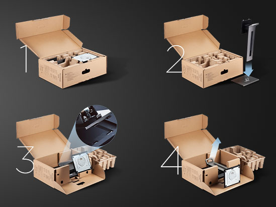 a step by step of monitor unboxing
