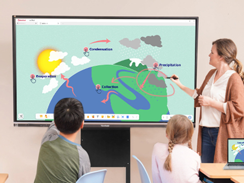 a man wirelessly connects to multiple displays from a single device