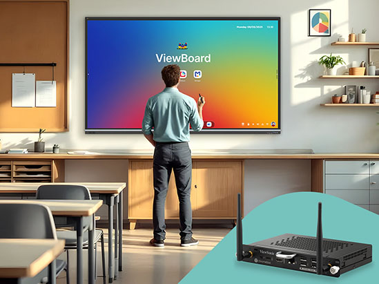 someone standing at a viewboard with a stylus