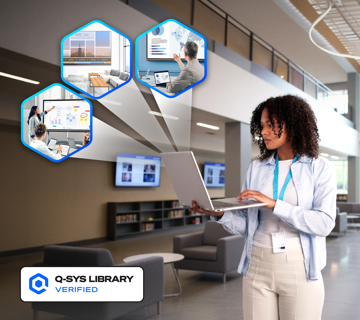 a laptop wirelesslessly connecting to multiple displays