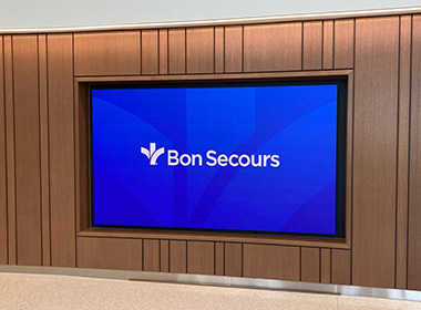 a large display on a wall