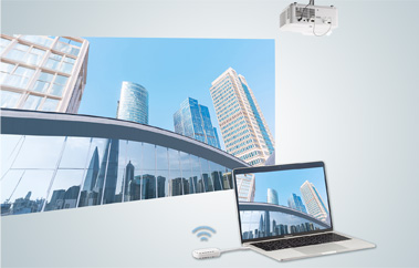 Content from laptop casted to projector on to wall