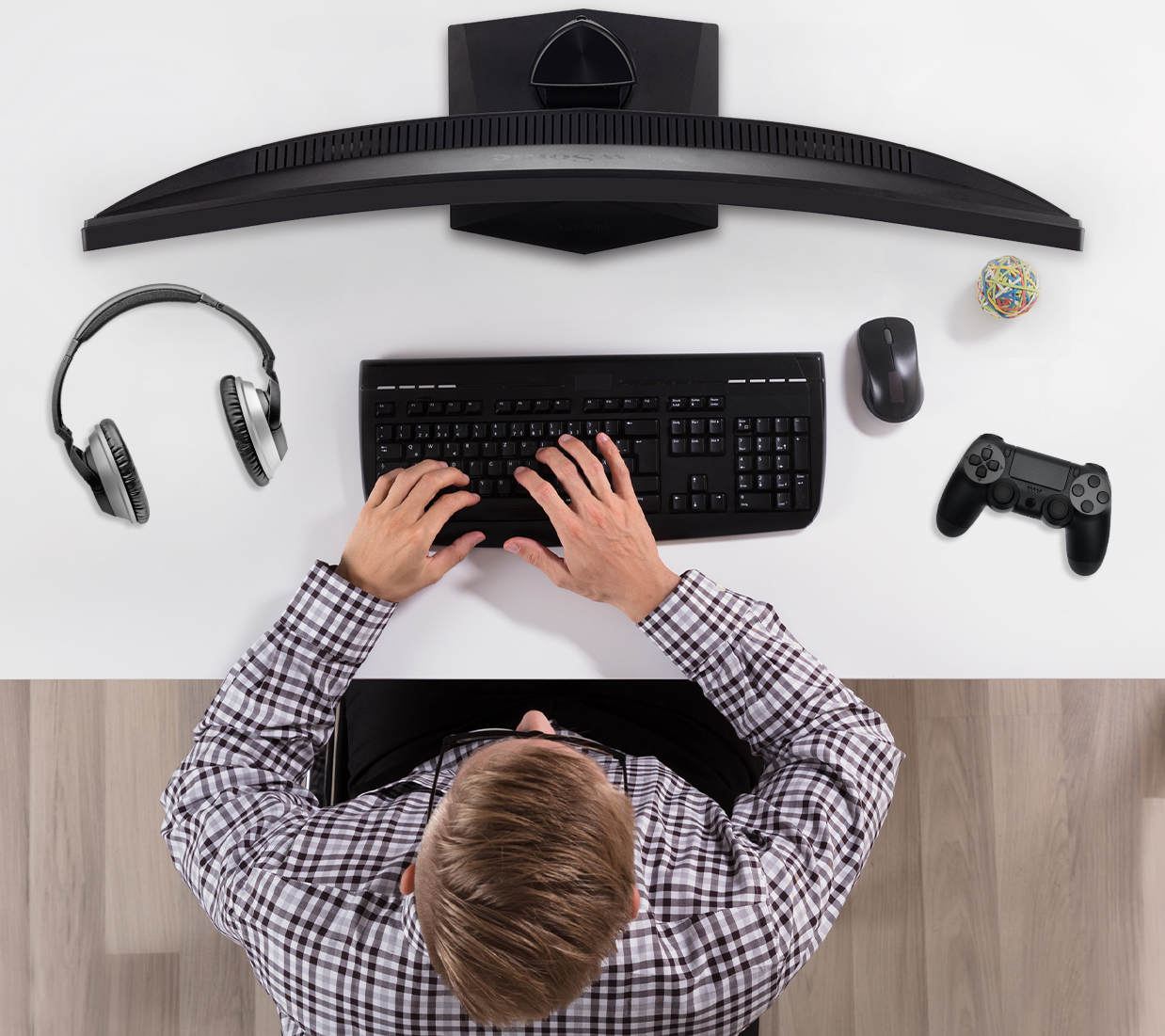 Diseño de pantalla curva inmersiva, vistas panorámicas