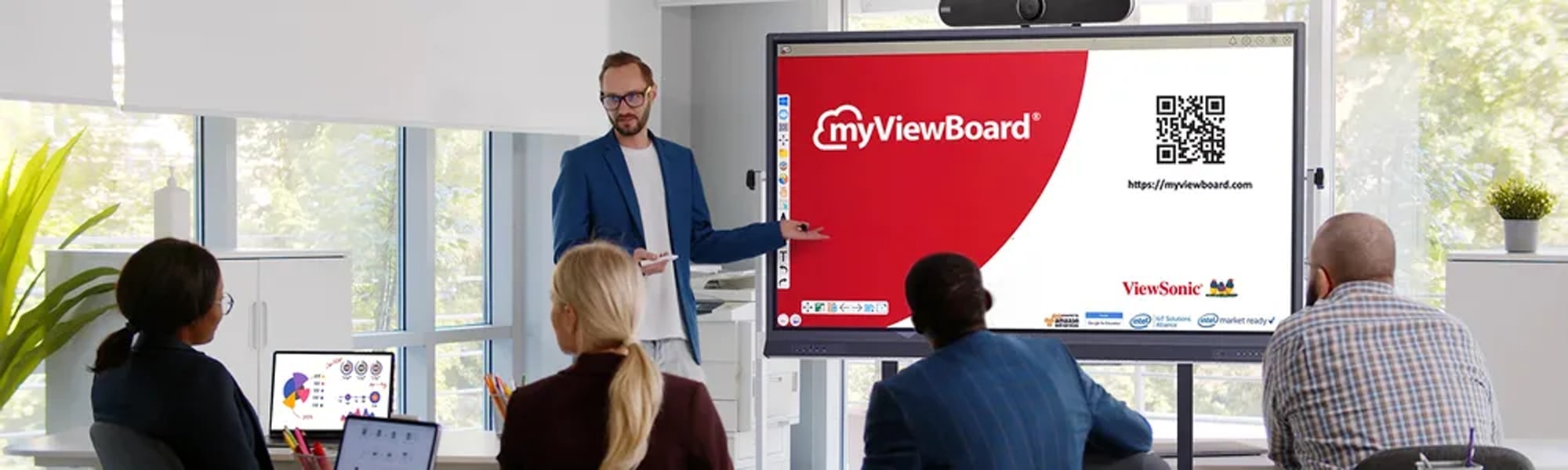 someone giving a presentation using myviewboard