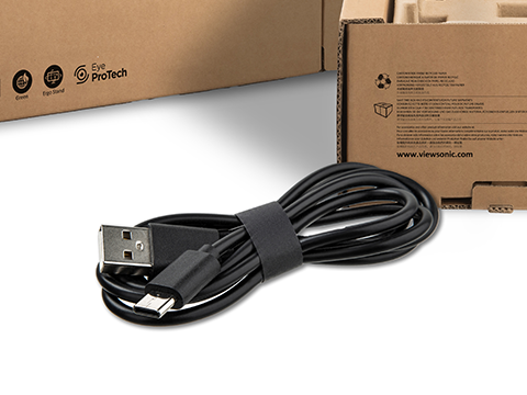 a cable next to a cardboard box