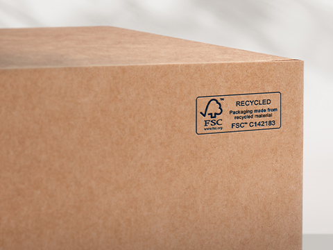 the corner of a cardboard box