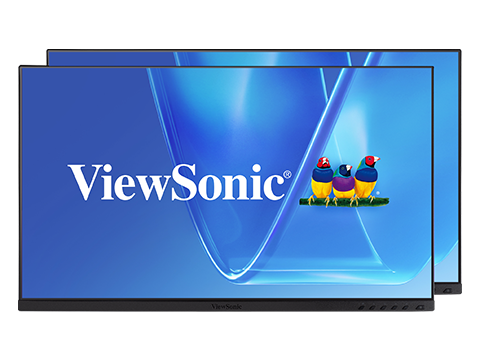 two monitors without stands