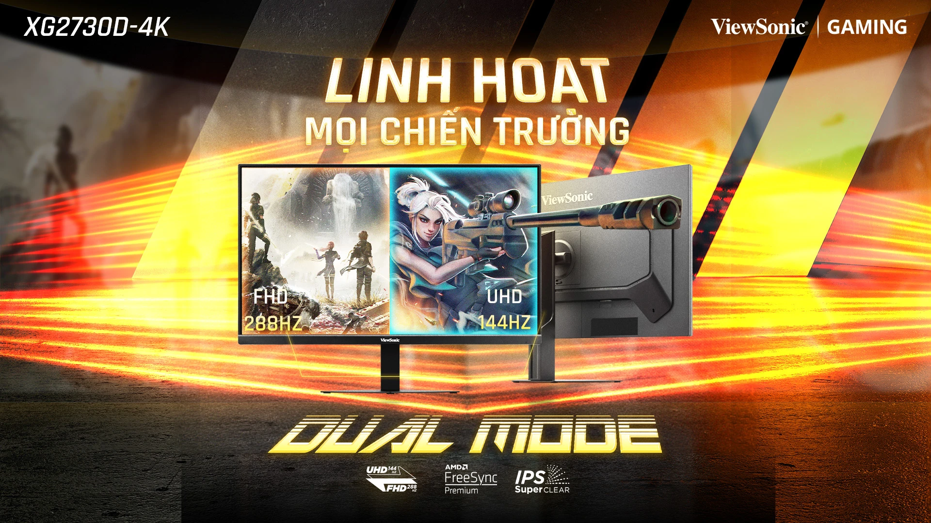 Màn hình Dual Mode - 4K 144Hz quốc dân - ViewSonic XG2730D-4K