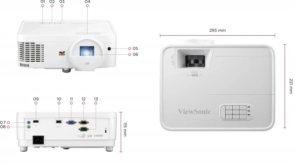 ViewSonic LS510WE 3,800 ANSI Lumens WXGA LED Business/Education
