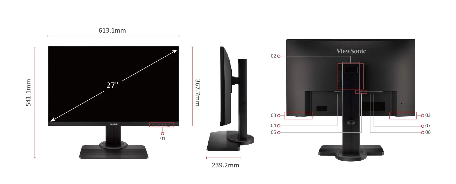 ViewSonic XG2705-2K 27” 144Hz QHD Gaming Monitor - Ficha técnica