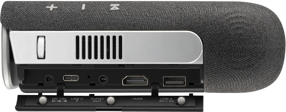 ViewSonic M1 Videoproiettore Ultra-Portatile LED – WVGA 854x480, 250 ANSI Lumen, Altoparlanti Harman Kardon, Batteria 6 Ore, Design IF Award, Argento