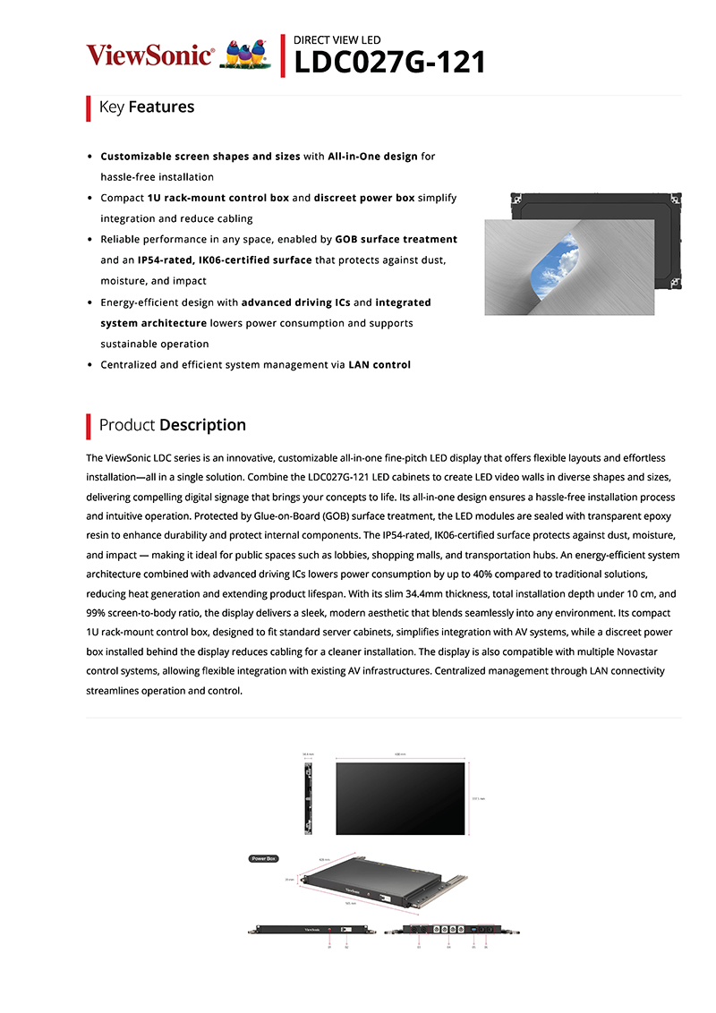 LDC027G-121 P1.2 - Datasheet - ViewSonic