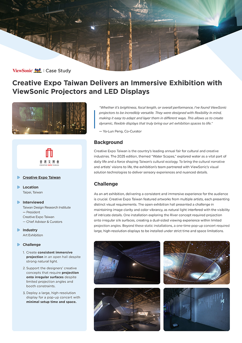 Projectors - Creative Expo Taiwan - Case Study - ViewSonic