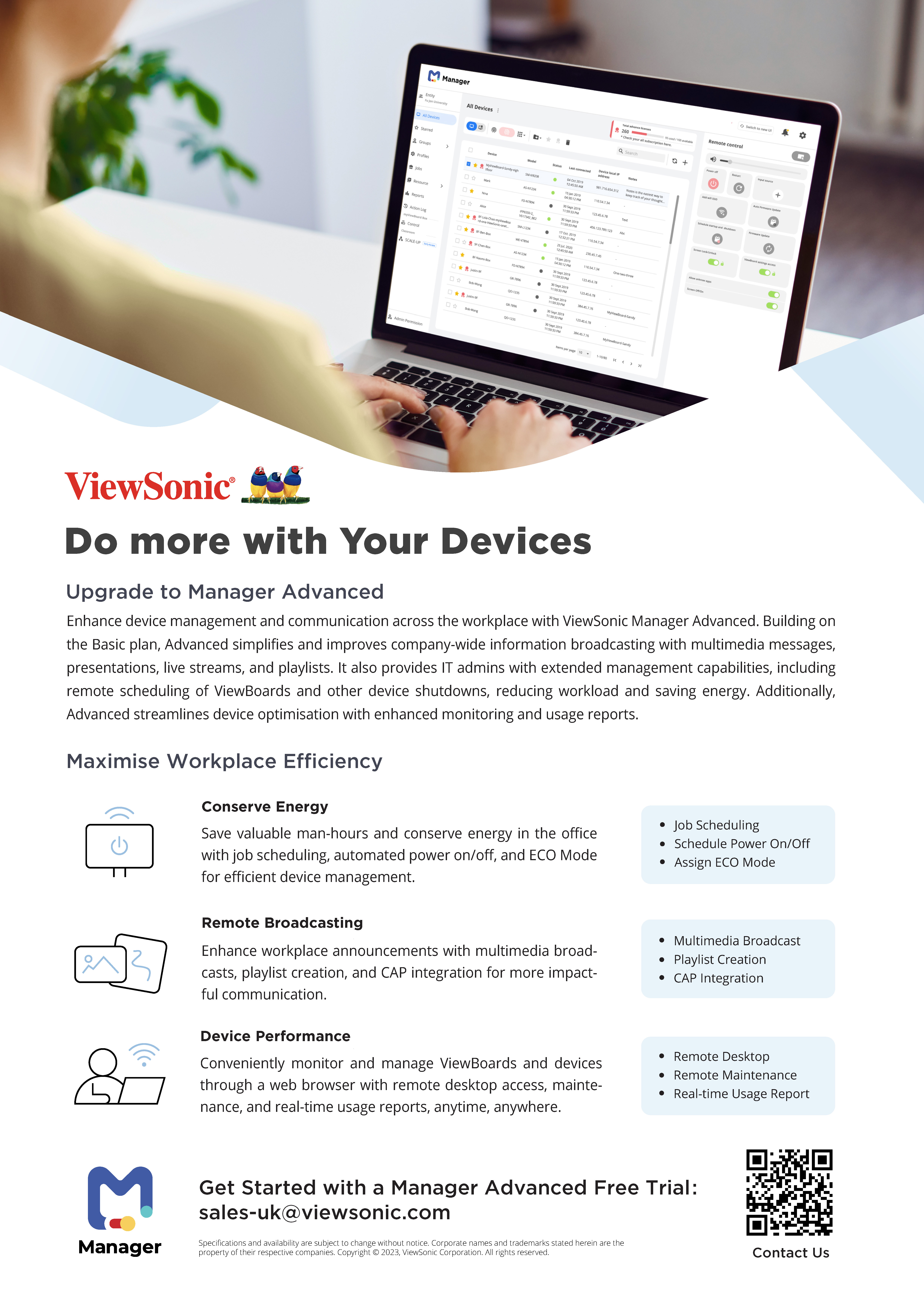 Manager Advanced - Sell Sheet - ViewSonic