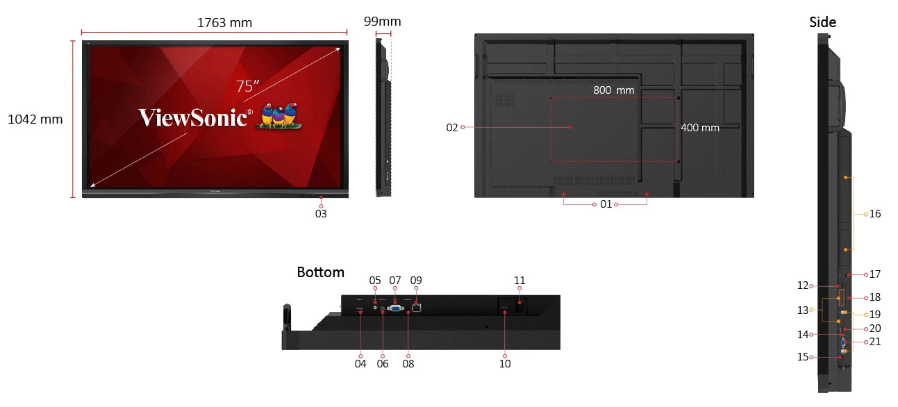 ViewSonic IFP7550 75 吋 Ultra HD ViewBoard® 智慧互動電子白板 - ViewSonic 台灣