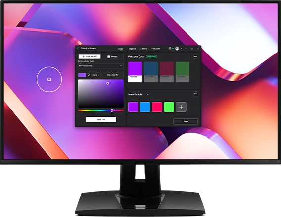 ViewSonic monitor with ColorPro Sense software.