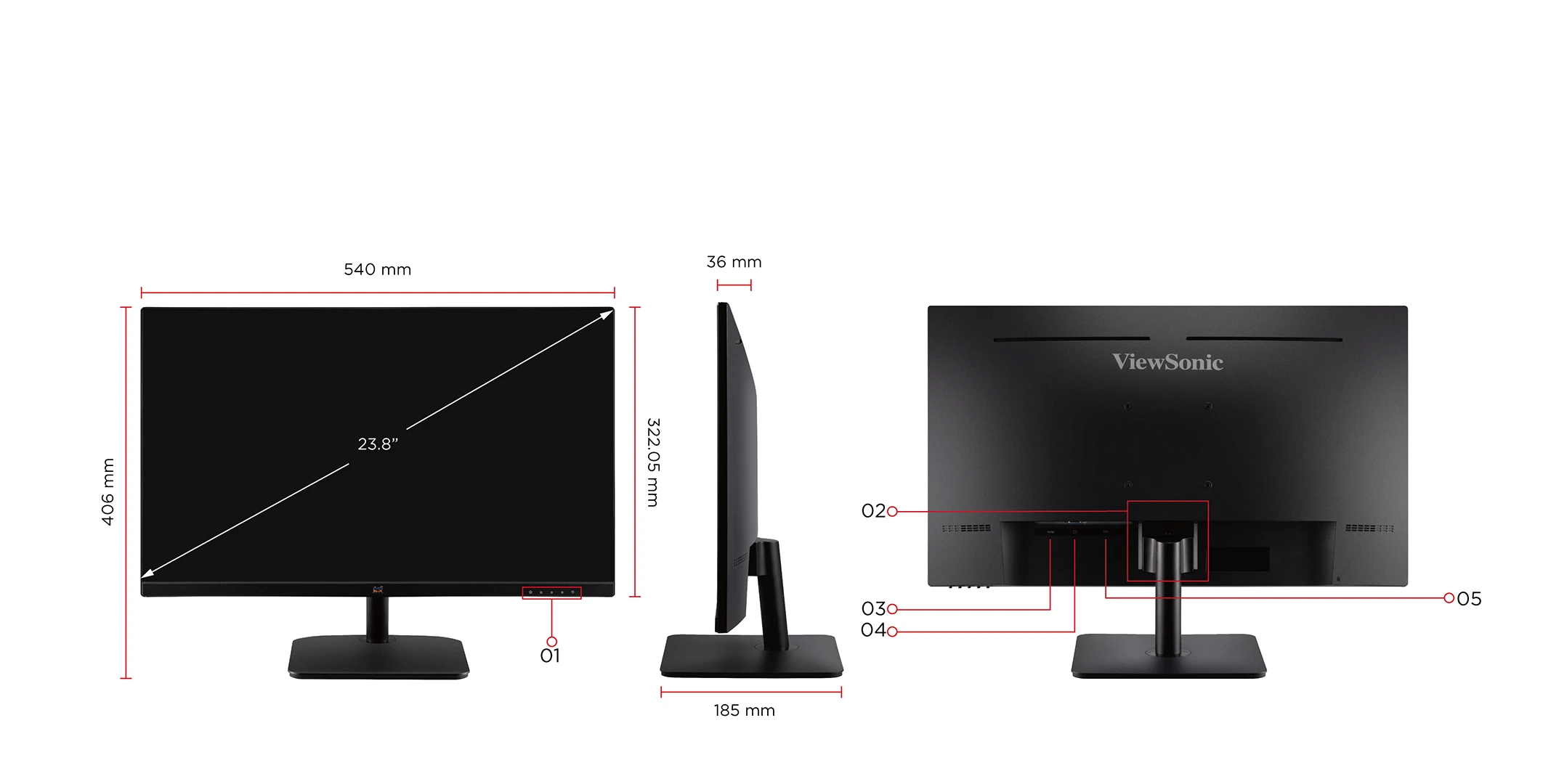 ViewSonic VA2432A-H 24” Full HD 120 Hz IPS Monitor with Frameless