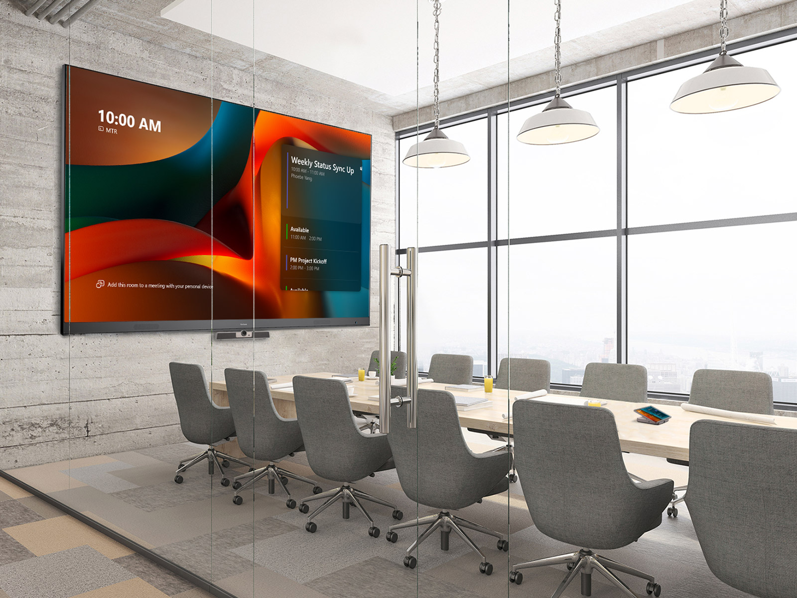 Multi-purpose room utilizing ViewSonic interactive displays and TeamJoin Products.