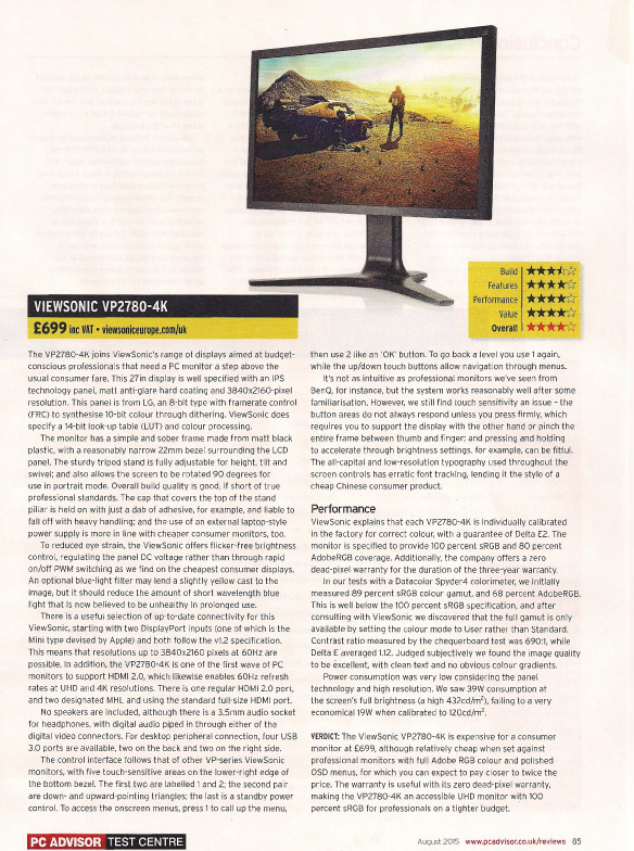 ViewSonic VP2780-4K review