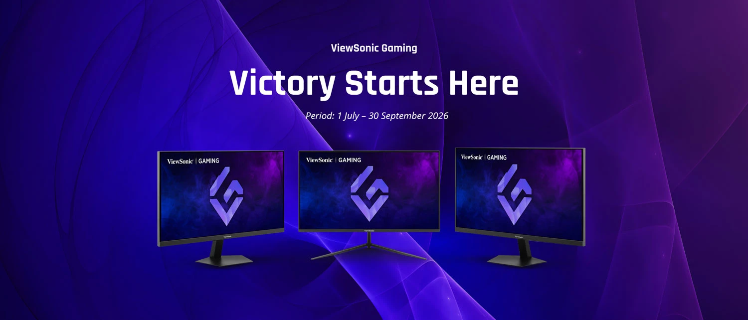 Explore ViewSonics gaming monitors and get an e-Money or Steam Voucher with every purchase of selected ViewSonic gaming monitors.