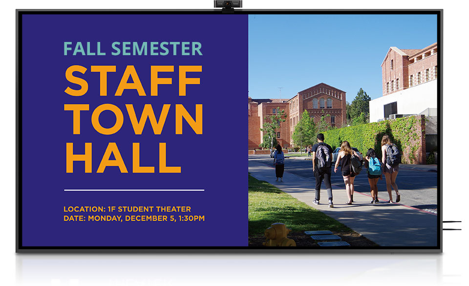 Digital display facilitating seamless campus communication.