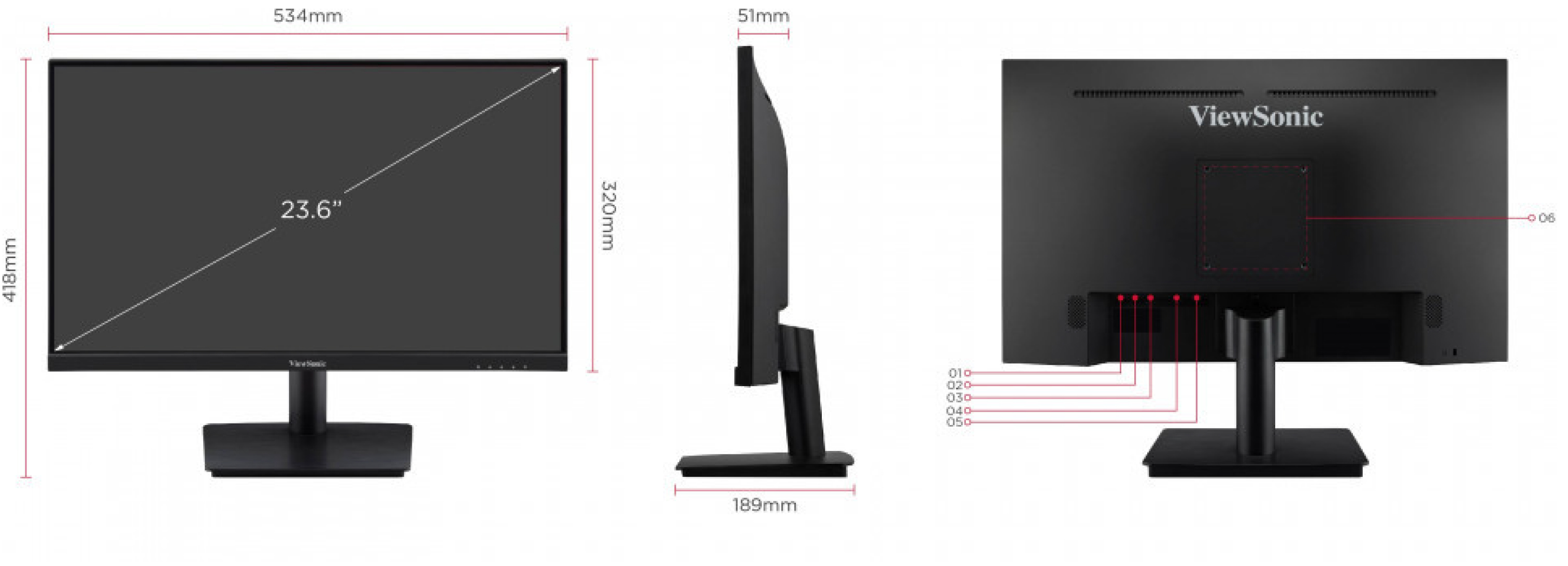 ViewSonic VA2409-MHU 24” Full HD Monitor with USB-C - ViewSonic