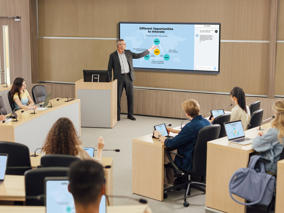 AI-driven teaching assistant facilitating an interactive lesson.