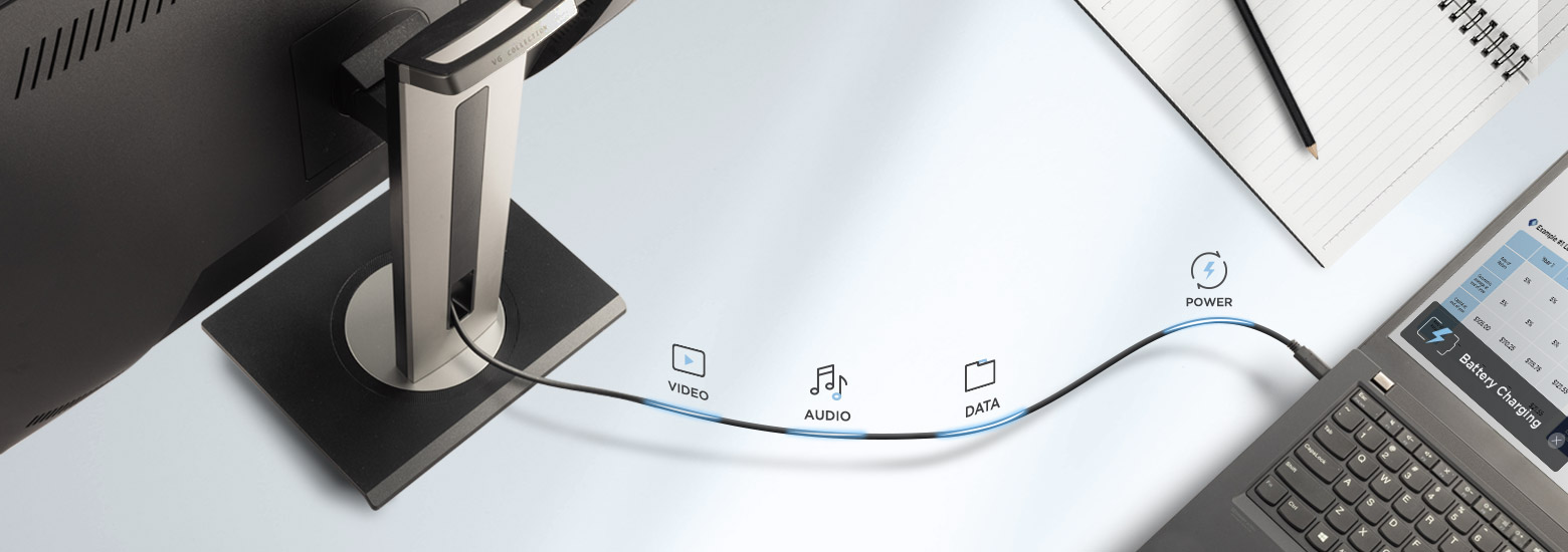 USB-C delivers 60W power, audio, video, and fast data transfer in one cable.
